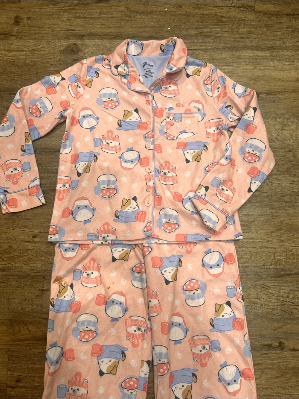 Squishmallow Youth Size 7/8 All Over Print Pajama Set